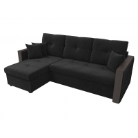 Угловой диван Валенсия (велюр чёрный) - Изображение 2